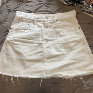 White mini skirt
